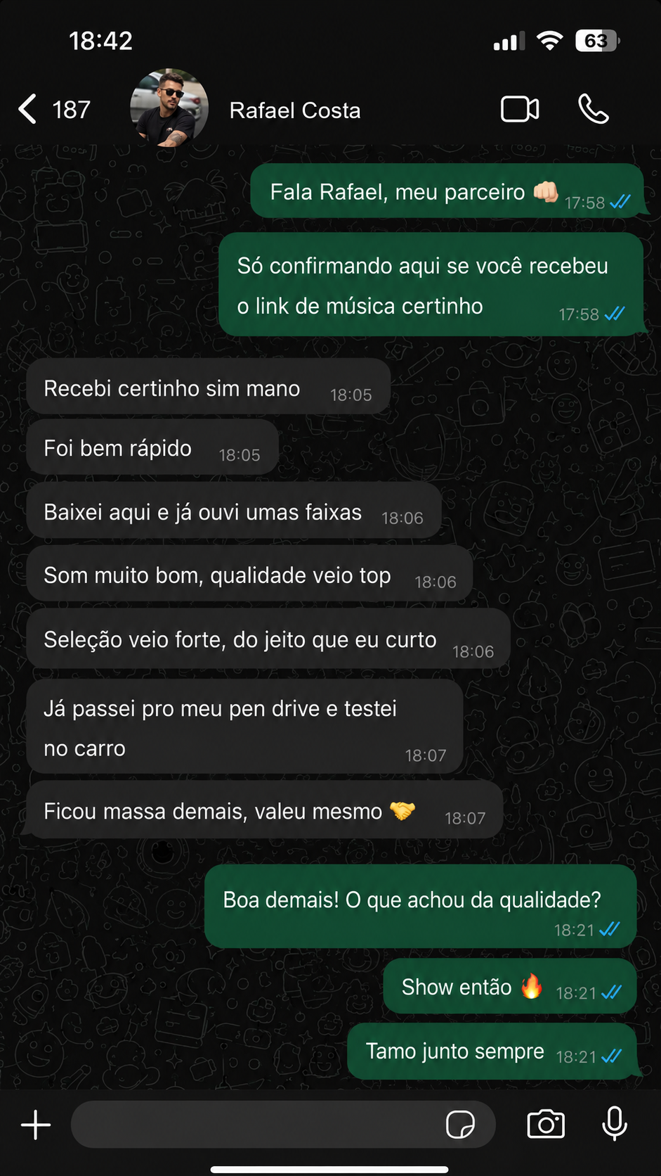 Depoimento WhatsApp — Rafael Costa