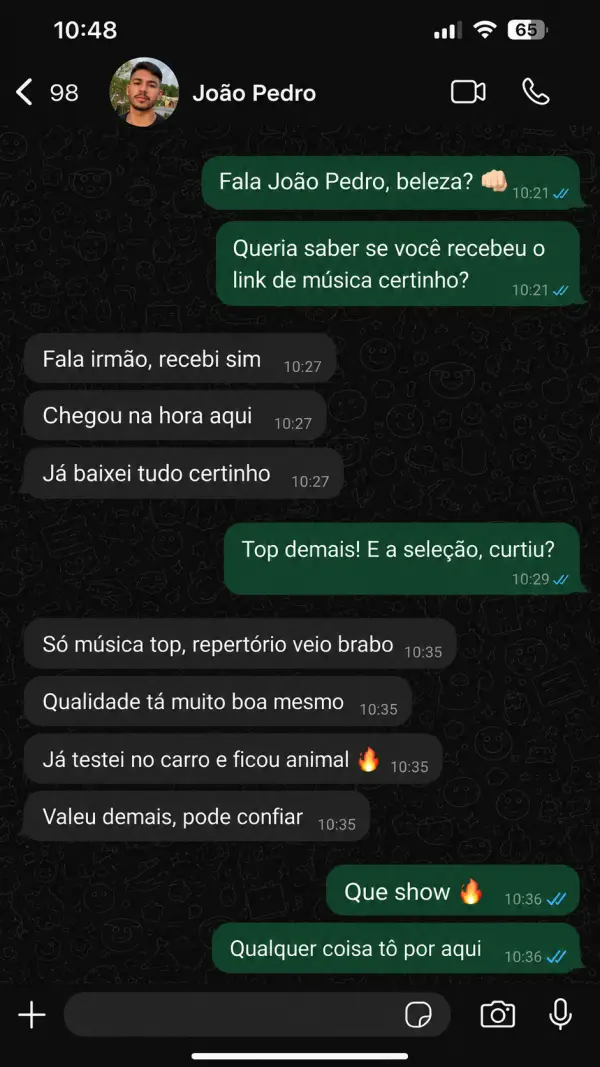 Depoimento WhatsApp — João Pedro