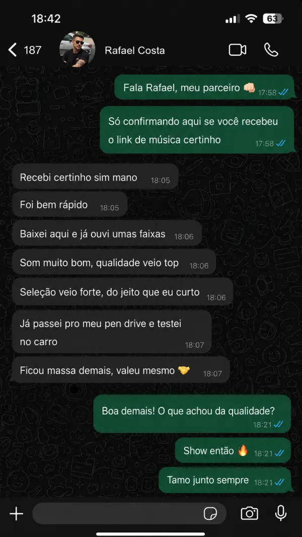 Depoimento WhatsApp — Rafael Costa